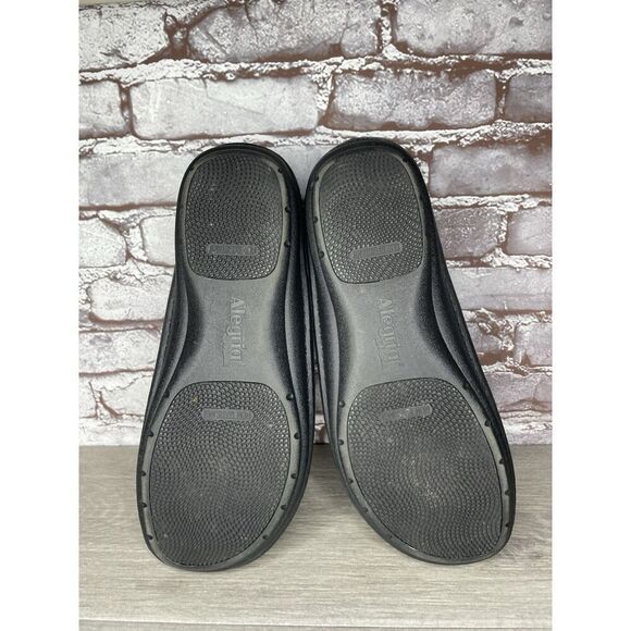 Alegria Oz Black Wave Leather Slip On Wedge Clogs Shoes Men Sz 47EU/13.5M US - Picture 7 of 16